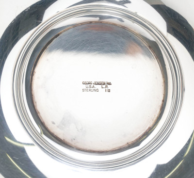 Alphonse La Paglia for Georg Jensen Silversmithy - Silver Center Piece and Pair of Candlesticks