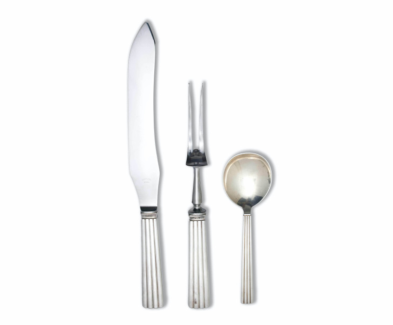 Sigvard Bernadotte for Georg Jensen Silversmithy - Carving Set and Serving Spoon