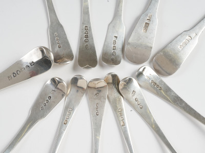 European Silversmiths - Sterling silver flatware, twenty one pieces: spoons, forks and a ladle