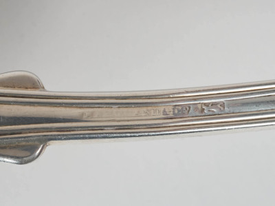 European Silversmiths - Sterling silver flatware, twenty one pieces: spoons, forks and a ladle