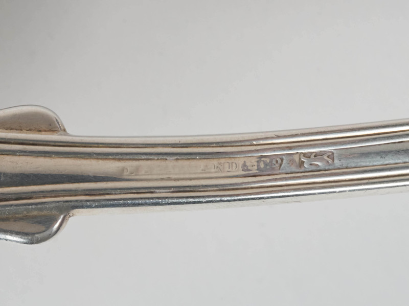 European Silversmiths - Sterling silver flatware, twenty one pieces: spoons, forks and a ladle