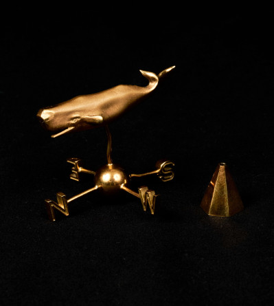 James Houston for Steuben Glass - Cupola with Golden Whale weathervane