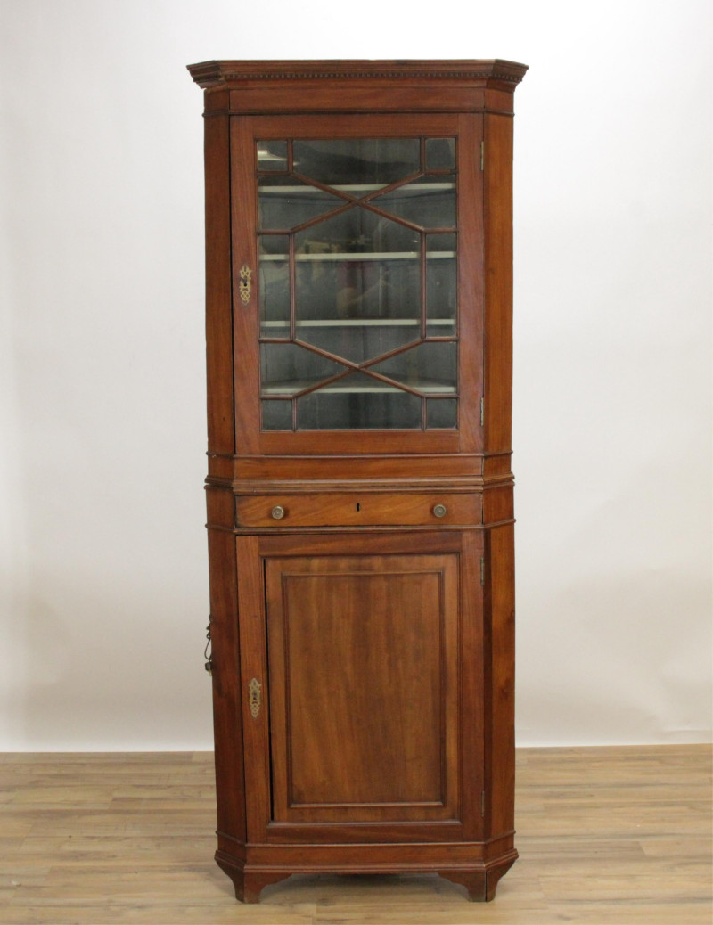 George III Style Mahogany Corner Cabinet 19th C