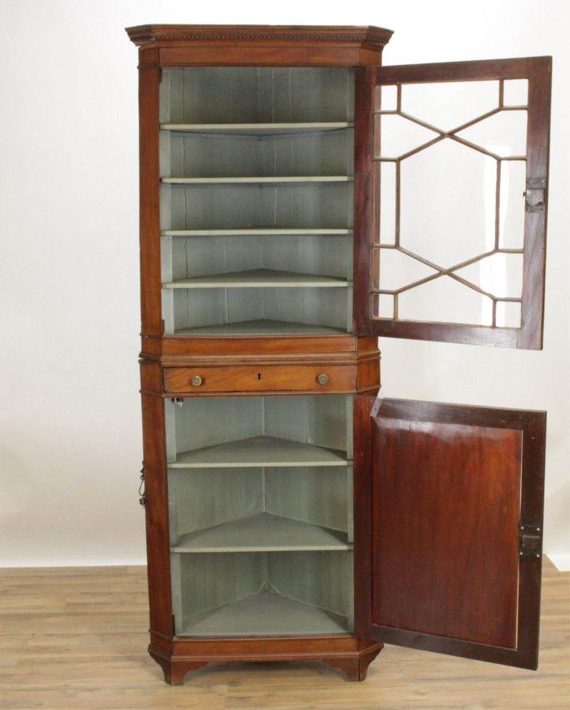 George III Style Mahogany Corner Cabinet 19th C