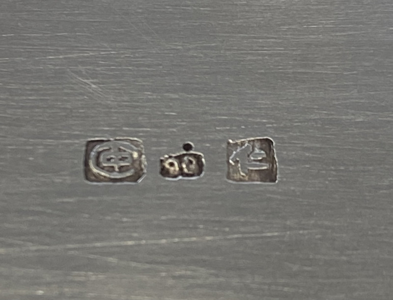 A Chinese Export Silver and Crystal Butter Dish with Knife c. 1940