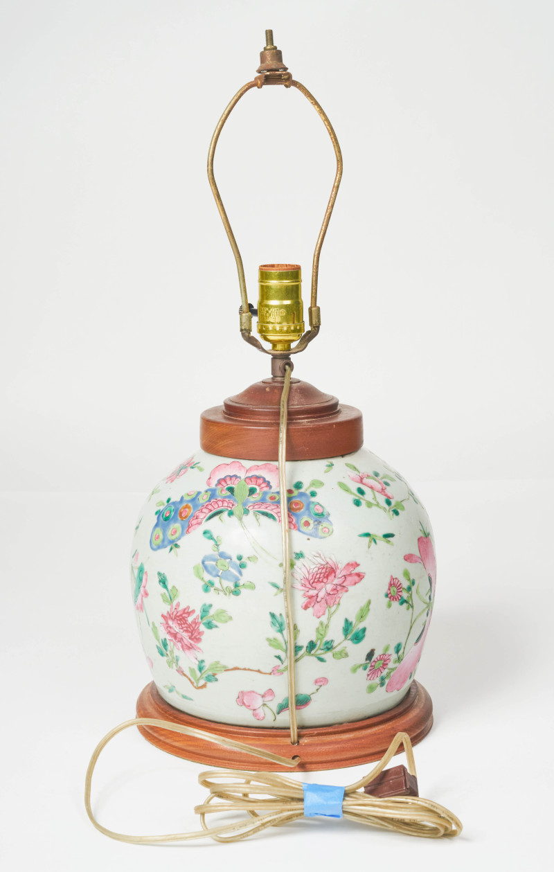 A Chinese Famille Rose Ceramic Jar with Butterfly Decoration