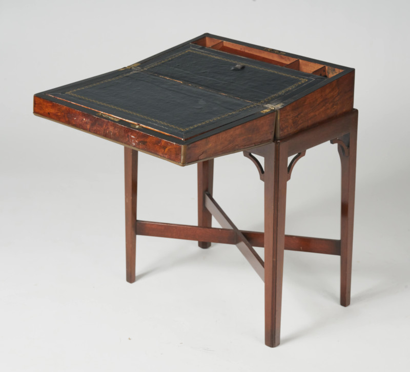 Unknown Cabinetmaker - George III style mahogany lap desk on stand