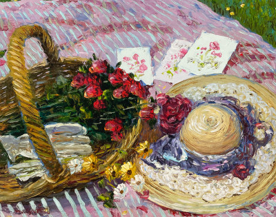 H. Gordon Wang - Still Life with Flowers and Champagne (2)