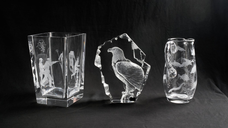 Glassmakers Including Orrefors - Grouping of Three Glass Works