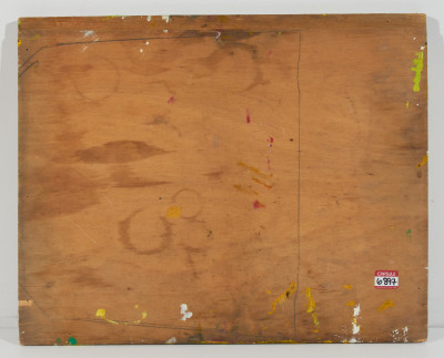 in the style of Norman Lewis - Untitled (Light blue on green)