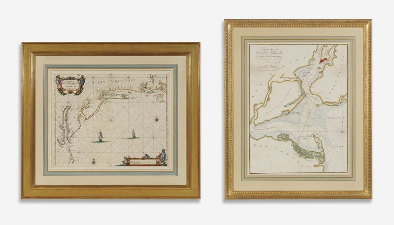 Pair of Antique Maps, East Coast and New York Harbor
