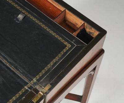 Unknown English Cabinetmaker - George III style mahogany lap desk on stand