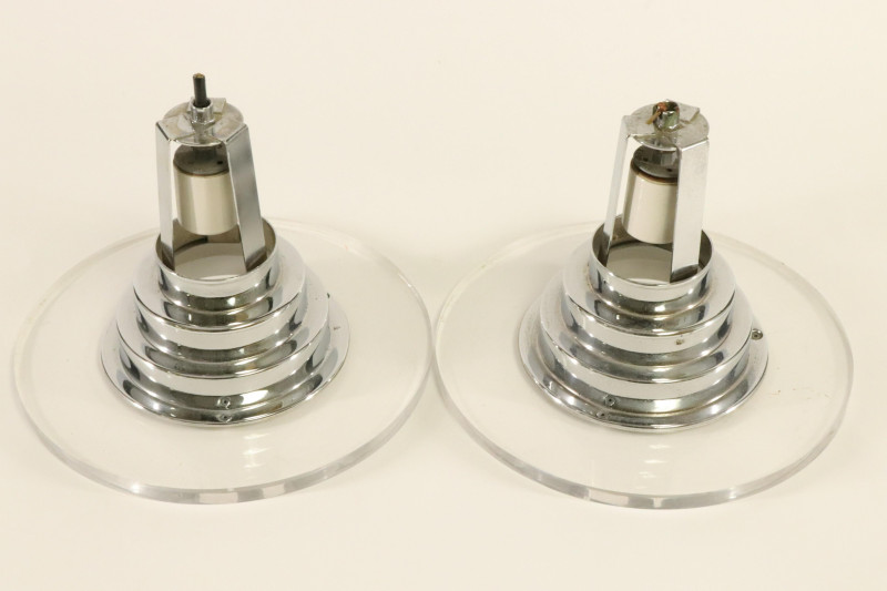 Vintage Lucite and Chrome Light Fixtures