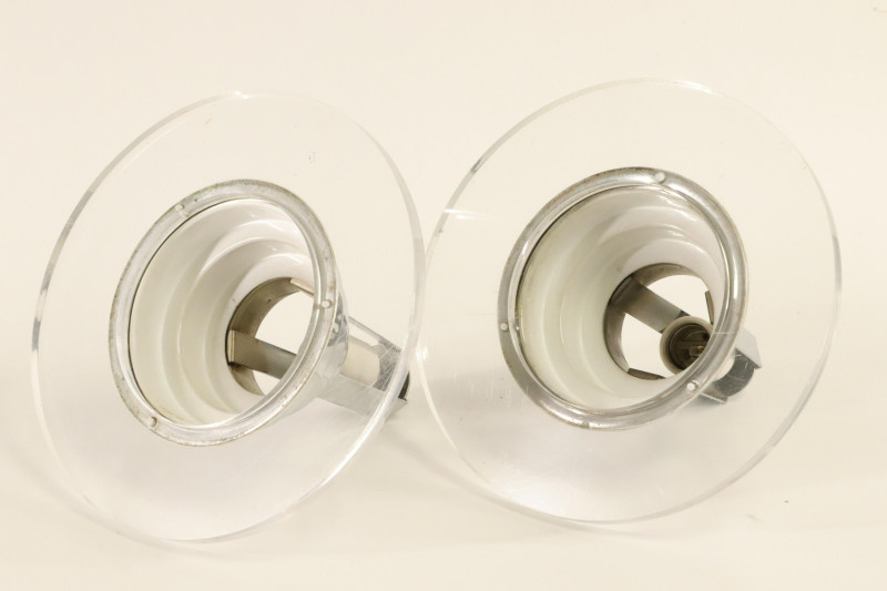 Vintage Lucite and Chrome Light Fixtures