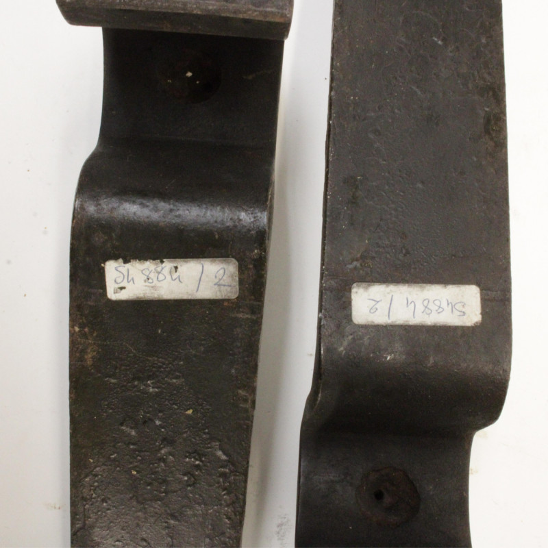 Pair Wrought Iron Andirons D&apos;Argenlieu c 1935