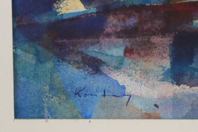 Pawel Kontny Blue Abstract Watercolors (3)