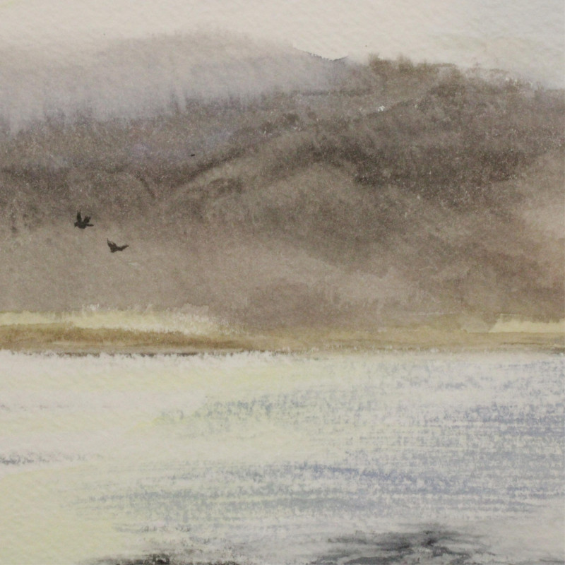 Signed Fish Tale Print Lake Watercolor