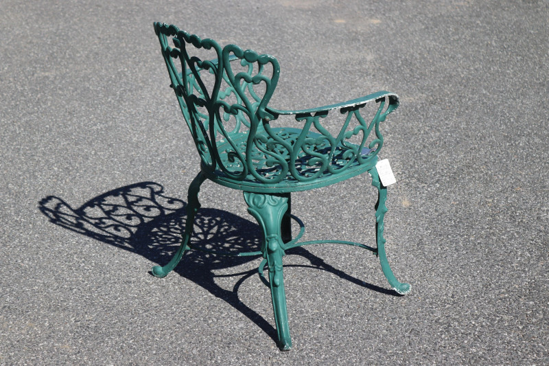 Four Vintage Cast Aluminum Outdoor Chairs