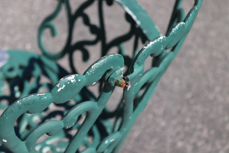 Four Vintage Cast Aluminum Outdoor Chairs