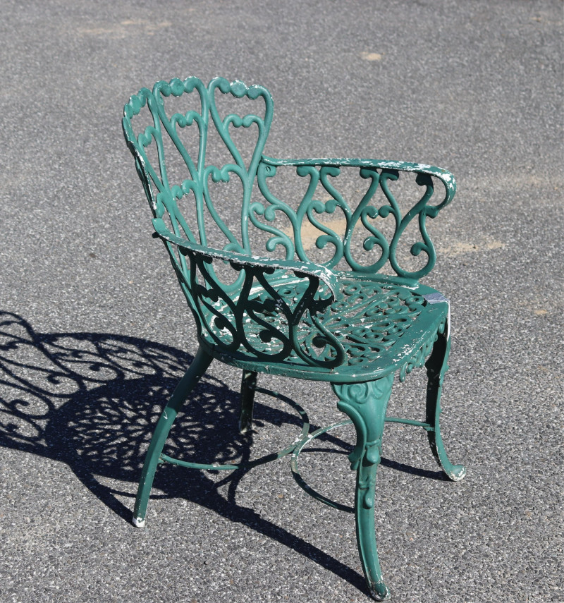 Seven Vintage Cast Aluminum Outdoor Chairs