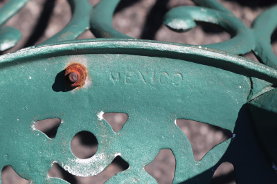 Vintage Cast Aluminum Outdoor Table Six Chairs