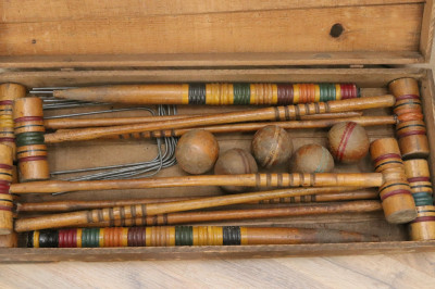 Vintage Lawn Games Sets: Croquet Bocce/Lawn Bowl