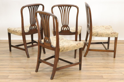 Set of 4 George III Mahogany Side Chairs 18th C