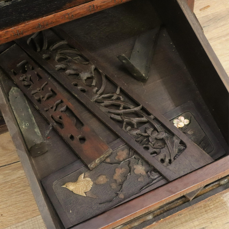 Japanese Inlaid Hardwood Etagere 19th C