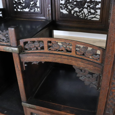 Japanese Inlaid Hardwood Etagere 19th C