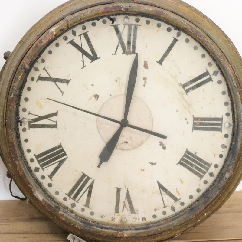 Two Vintage Metal Two Sided Street/Building Clocks