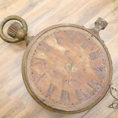 Two Vintage Metal Two Sided Street/Building Clocks