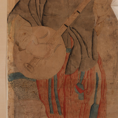 Pair of Chinese Watercolors Court Figures