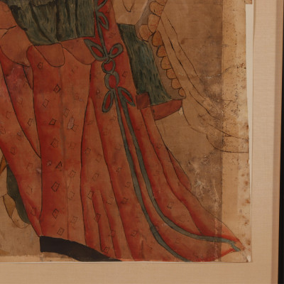 Pair of Chinese Watercolors Court Figures