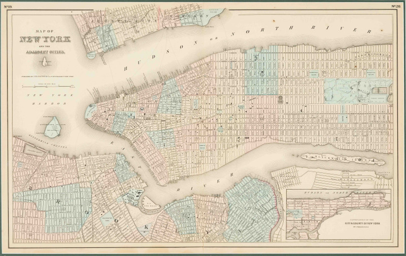 J.H. Colton &amp;amp; Co. - Map of New York and the Adjacent Cities