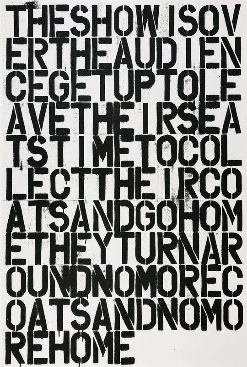 Christopher Wool Felix Gonzalez Torres Untitled (The Show Is Over)