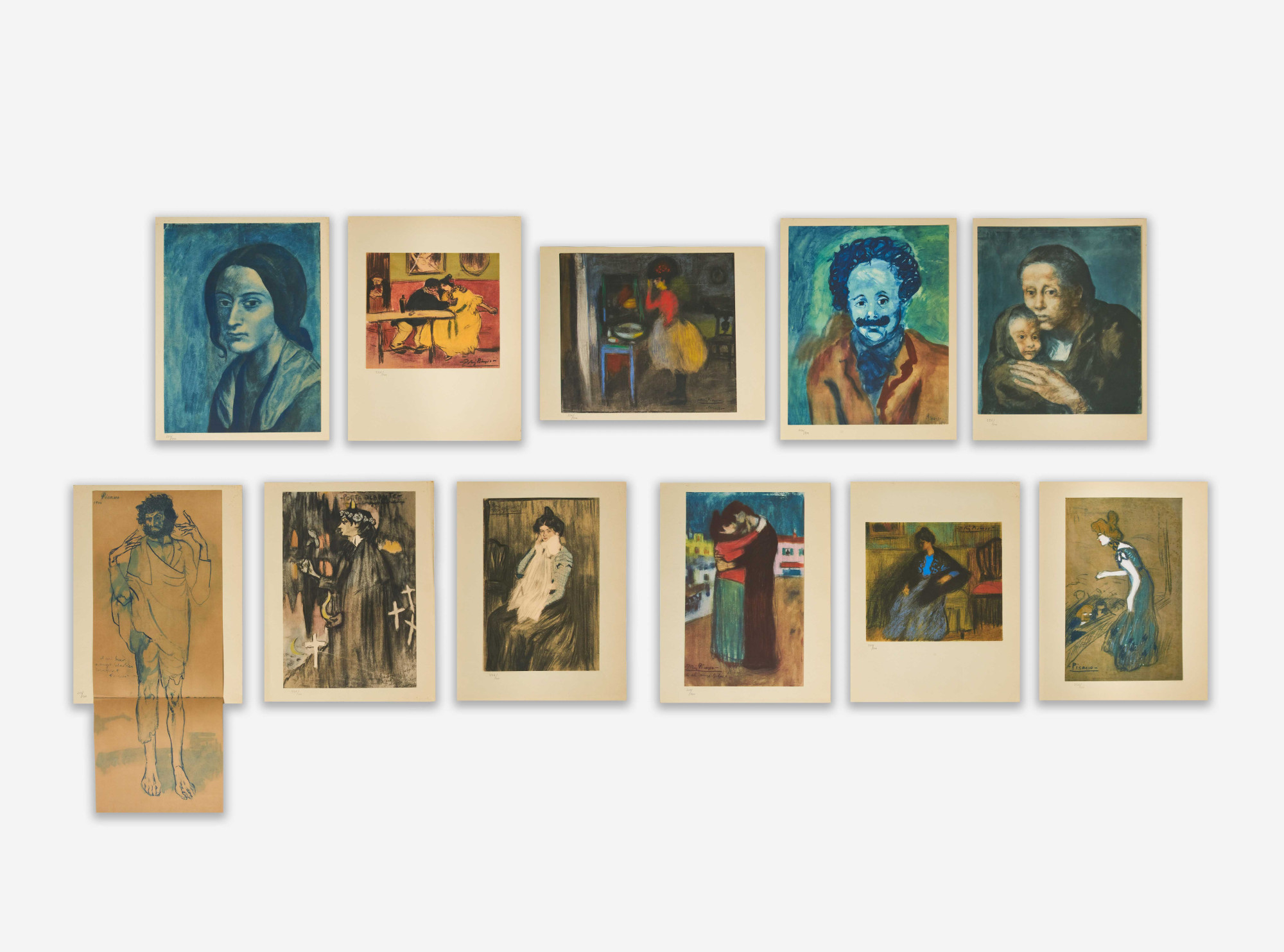 Pablo Picasso - Les Bleu de Barcelone aquarelles et pastels