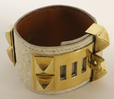 Vintage Hermes Whale Collier de Chien Bracelet