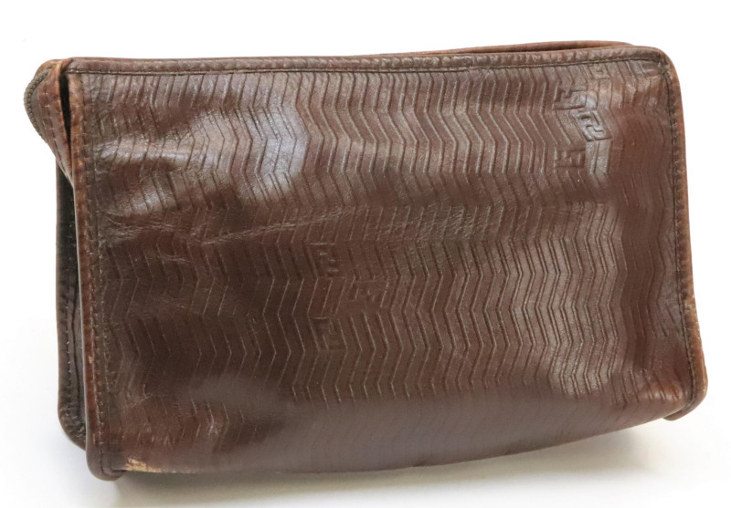 Vintage Fendi Leather Toiletry Pouch