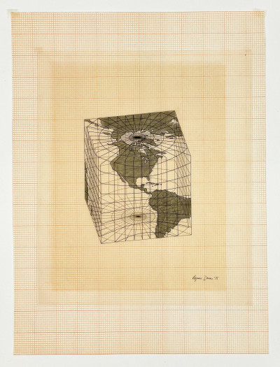 Agnes Denes - Study of Distortions; Isometric Systems in Isotropic Space-Map Projections: The Cube