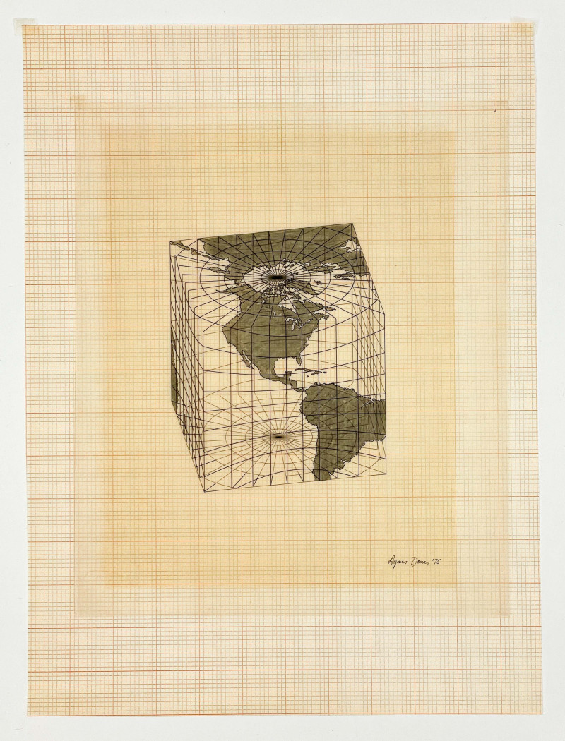Agnes Denes - Study of Distortions; Isometric Systems in Isotropic Space-Map Projections: The Cube