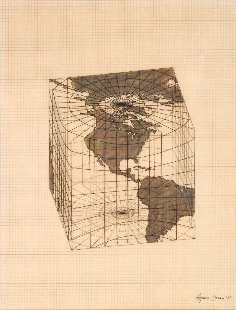Agnes Denes - Study of Distortions; Isometric Systems in Isotropic Space-Map Projections: The Cube