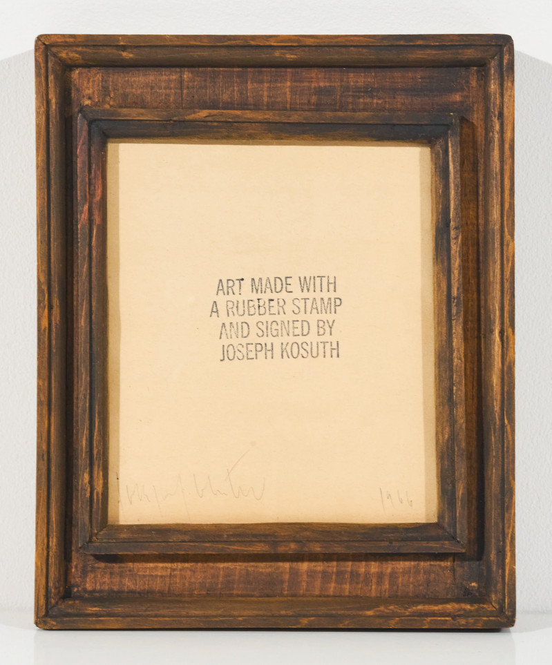Joseph Kosuth - Art Made With A Rubber Stamp And Signed By Joseph Kosuth