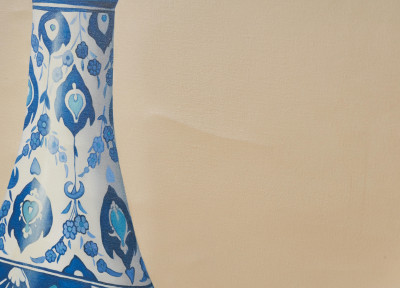 Eduardo Bortk - Water bottle with Blue Decorations