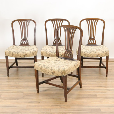Set of 4 George III Mahogany Side Chairs 18th C