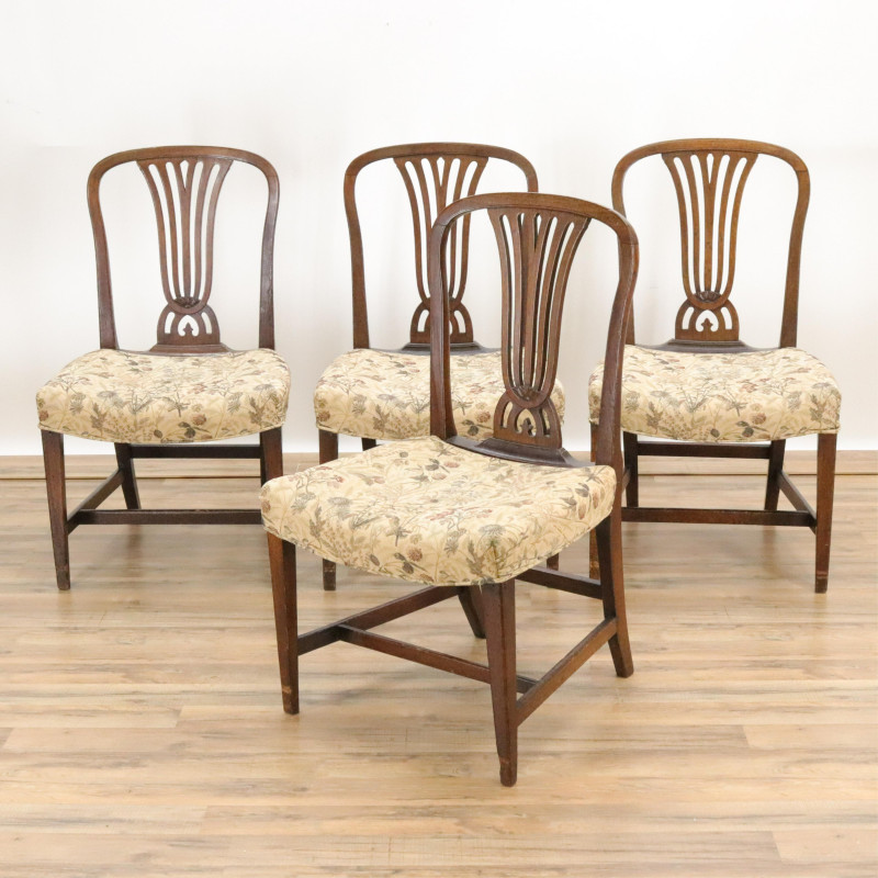 Set of 4 George III Mahogany Side Chairs 18th C