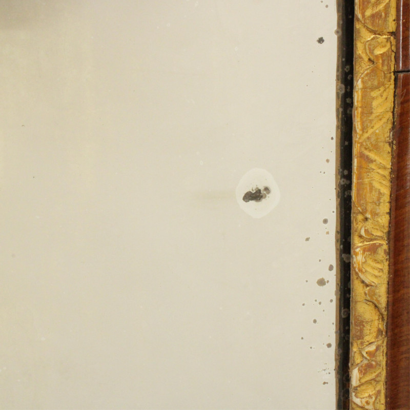 George III Parcel Gilt Scroll Cut Mirror 18th C