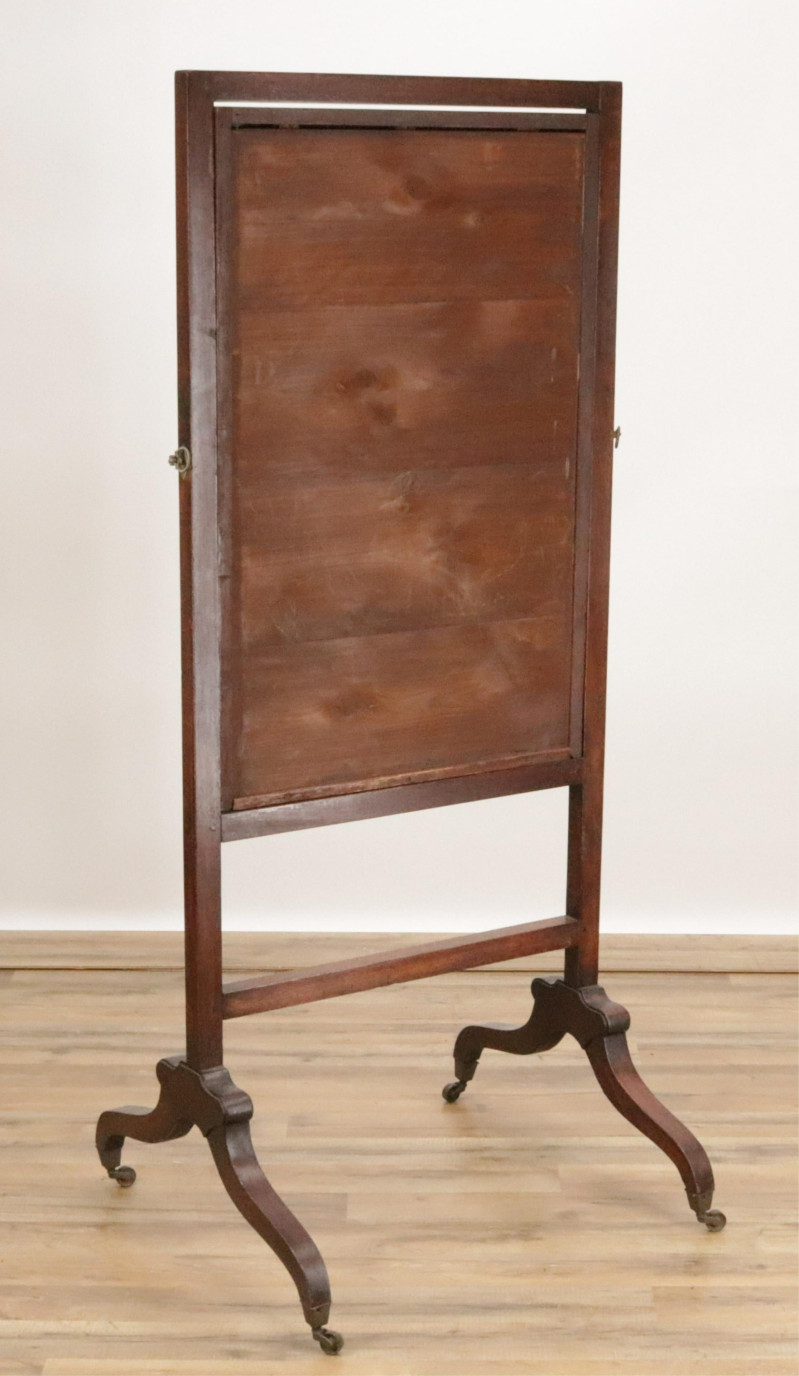 Late George III Mahogany Cheval Mirror E 19th C