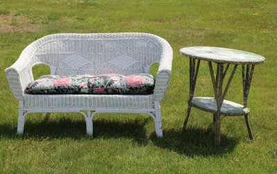 Vintage Two Piece Wicker Set