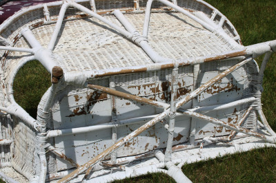 Vintage Two Piece Wicker Set