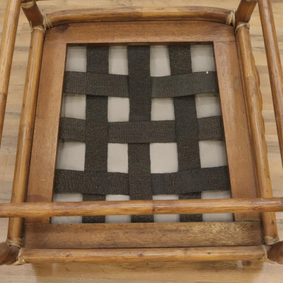 Pair Vintage McGuire Twist Chairs/Ottoman